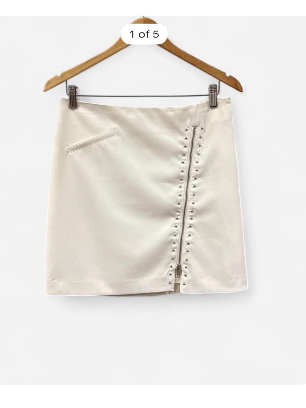 Y2K vintage Cache Cream Mini Skirt Studded edgy feminine minimalist 90’s size 4